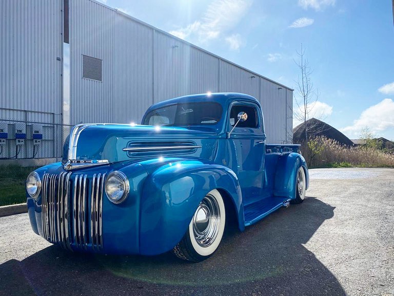 OCD Auto Care restored classic blue truck